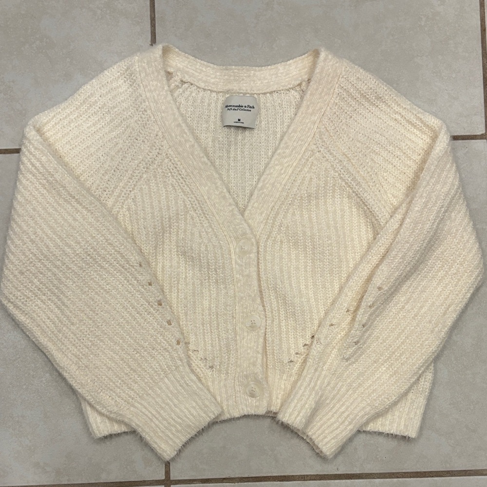 Abercrombie & Fitch Cream Knit Cardigan